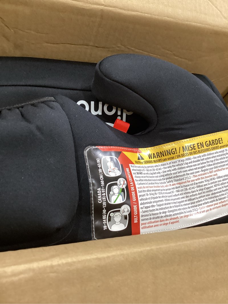 Condition photo showing As Is for diono solana, no latch, pack of 2 backless booster car seats, lightweight, machine washable covers, cup holders, black 2-pack black