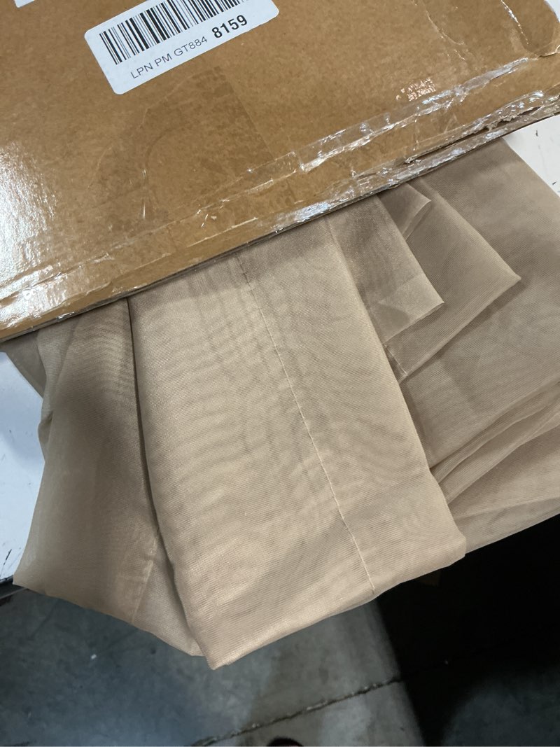 Condition photo showing Good Condition for owenie taupe sheer curtains 84 inches long for bedroom living room 2 panels set, rod pocket solid taupe curtain, soft touch elegant voile curtains & drapes for nursery, 42"x84", 2 pcs taupe 42"w x 84"l (pack of 2)