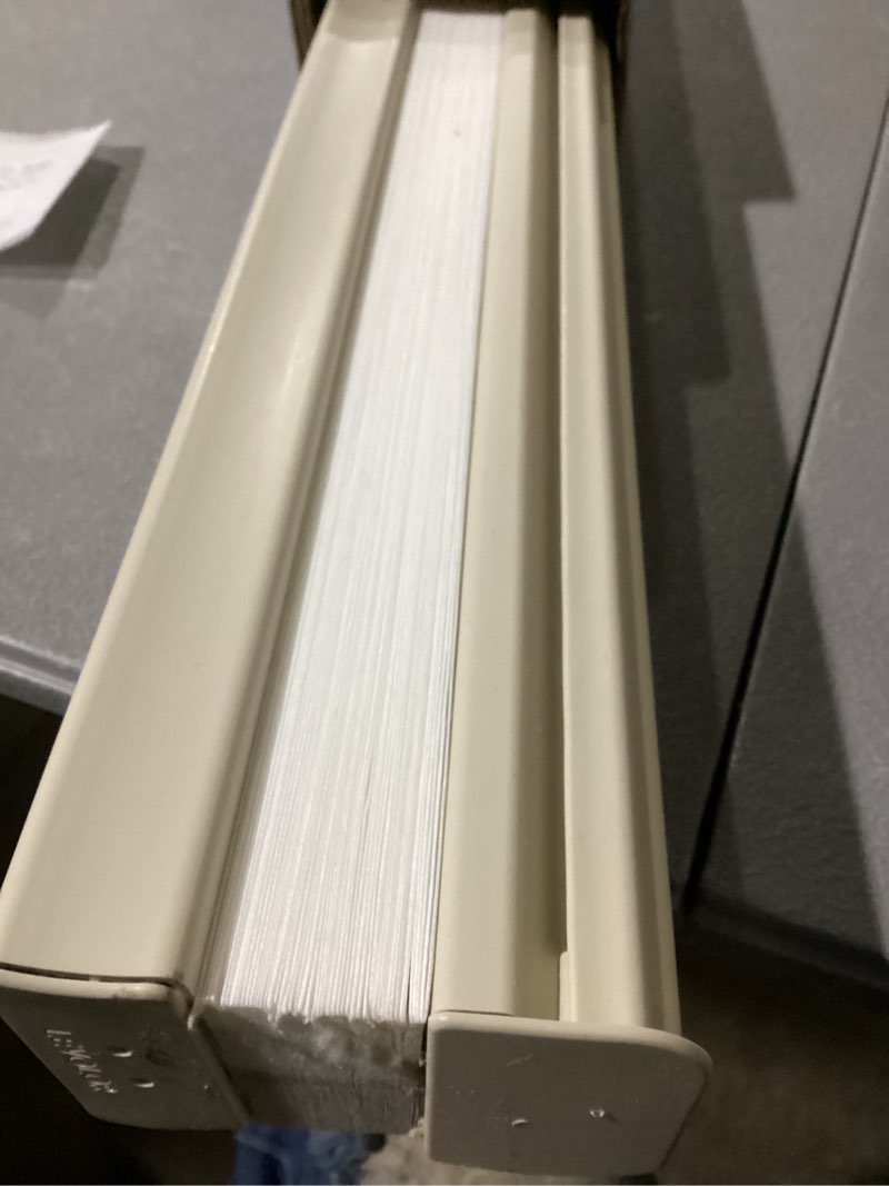 Condition photo showing As Is for levolor 36-in x 72-in sand light filtering cordless cellular shade