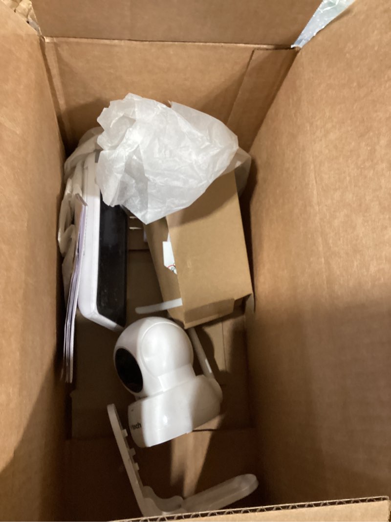 Condition photo showing As Is for vtech vm924 no wifi remote pan-tilt-zoom video baby monitor - 5" lcd screen, up to 17hrs video/31hrs audio battery, 1000ft range, night vision, soothing sounds, temperature sensor white 5" lcd