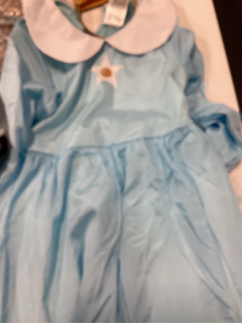 Condition photo showing Good Condition for bloomiro princess peach costume,peach daisy rosalina dress up for girls cosplay outfit with accessories