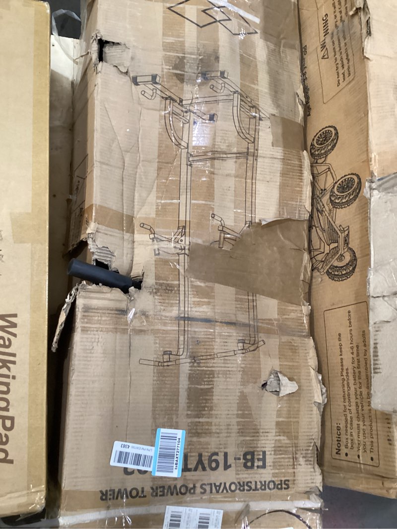 Condition photo showing As Is for Sportsroyals Power Tower Pull Up Bar Station, 450LBS Stable Pull Up Dip Station for Home Gym Strength Training Equipment Black-01