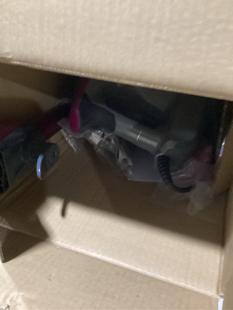 Condition photo showing As Is for shark hv371 rocket pro dlx corded stick, removable hand vacuum, advanced swivel steering, xl cup, crevice tool, upholstery tool & anti-allergen dust brush, fuchsia, capacity