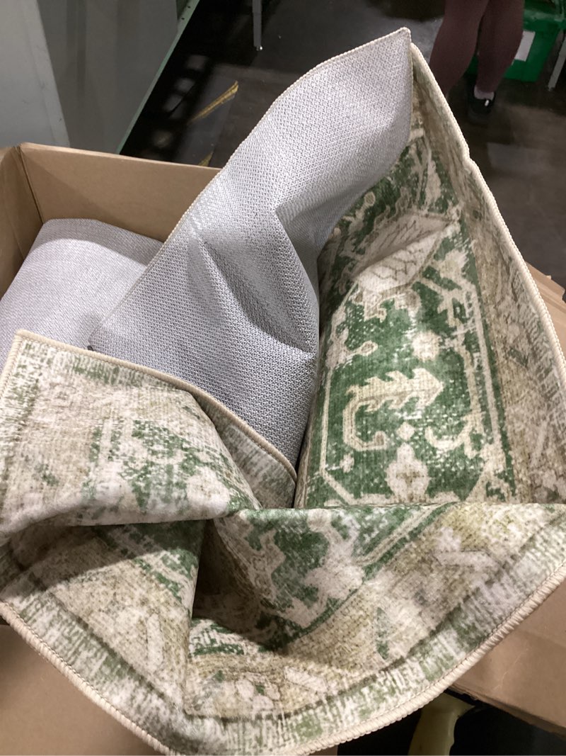 Condition photo showing Good Condition for amoami-2x3 small rug-washable rugs entryway mat indoor-soft vintage non slip rugs for kitchen laundry room bathroom green decorative accent rug for in front of sink 24 inch x36 inch olive green 2' x 3' (rectangular)