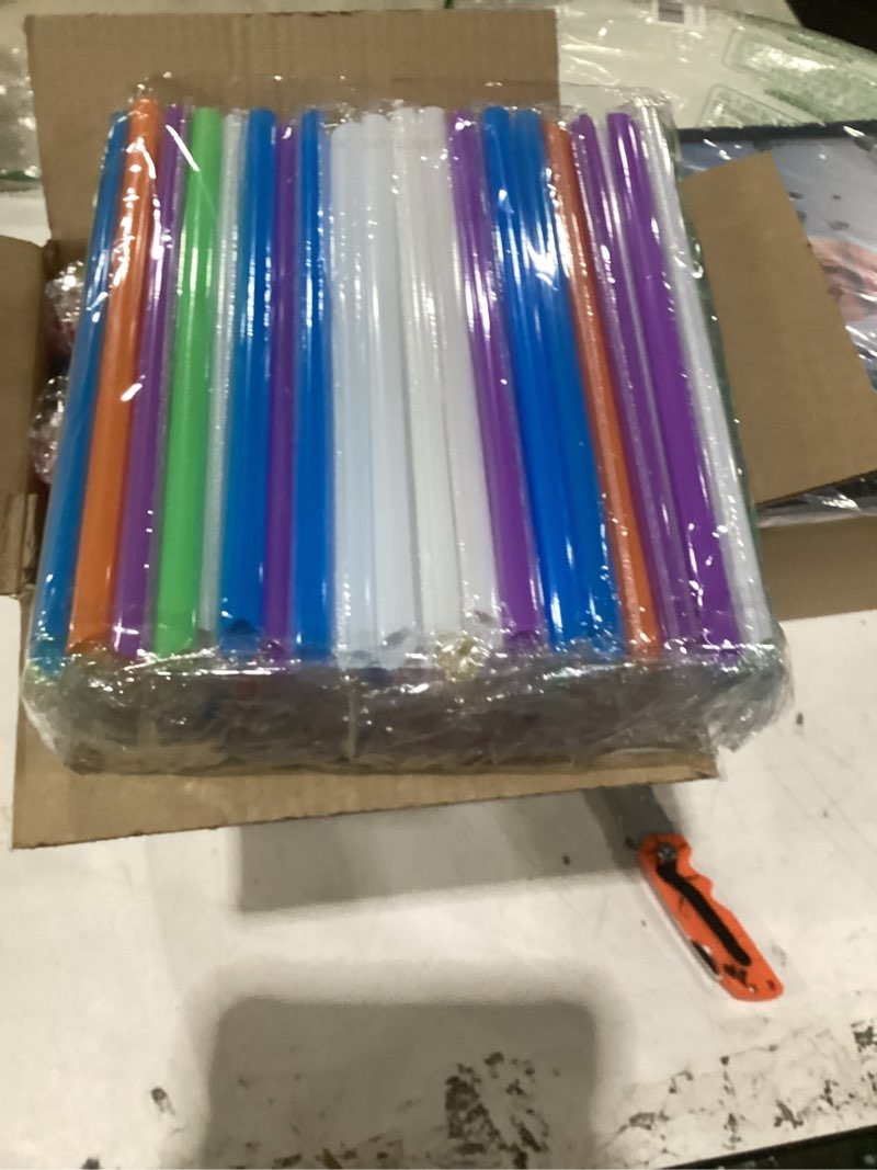 Condition photo showing New/Like New for 300 individually wrapped boba straws 0.43" x 9.5" jumbo disposable plastic straws for smoothies, milkshakes & bubble tea-large thick straws, plastic straws disposable, boba straws disposable.