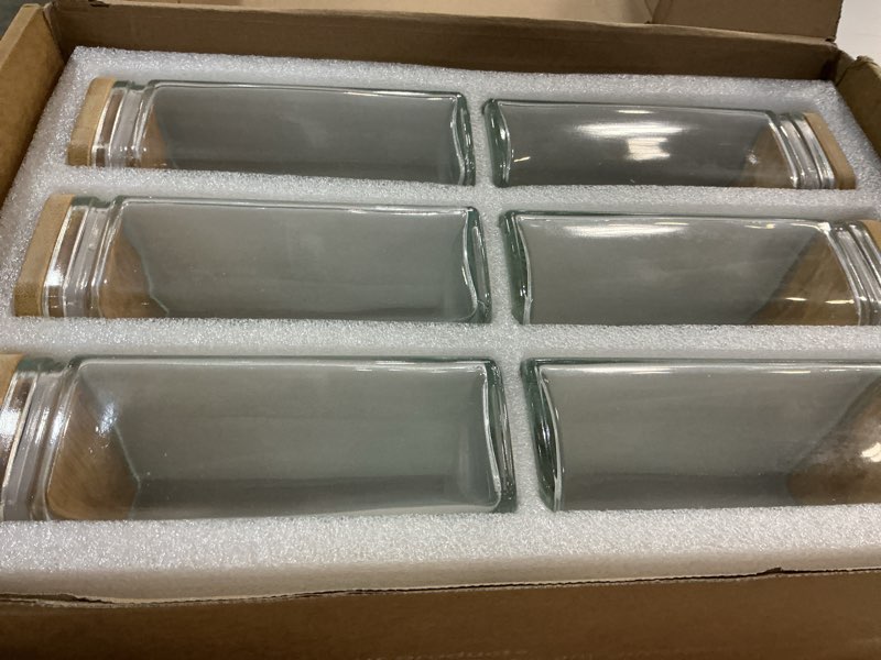 Condition photo showing Good Condition for apt 1101 glass storage jars with bamboo lid, glass canisters with airtight lids, clear jars with lids for spice, cookie, candy, tea, coffee bean and rice (white, 26 oz, set of 6) white 26 oz, set of 6