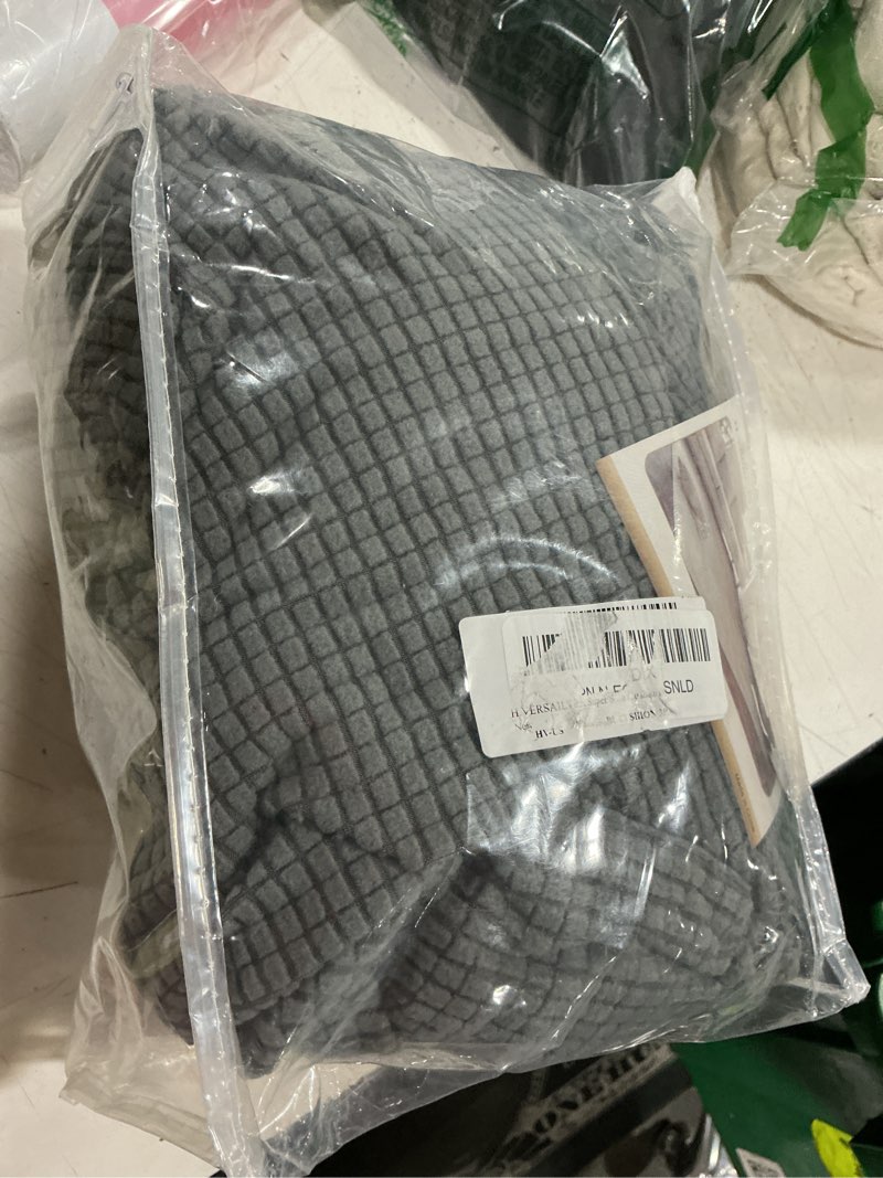 Condition photo showing As Is for h.versailtex super stretch individual seat cushion covers sofa covers couch cushion cover slipcover sets thick jacquard textured twill fabric (3 piece sofa cushion covers, grey) grey 3 cushion sofa