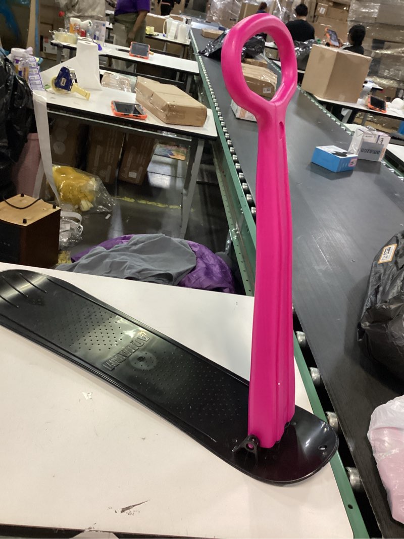 Condition photo showing As Is for Slippery Racer Kid's Lightweight Compact Foldable Cold Resistant Downhill Outdoor Winter Ski Scooter Snow Sled for Children 4 Years and Up 3 Pink (similar product)