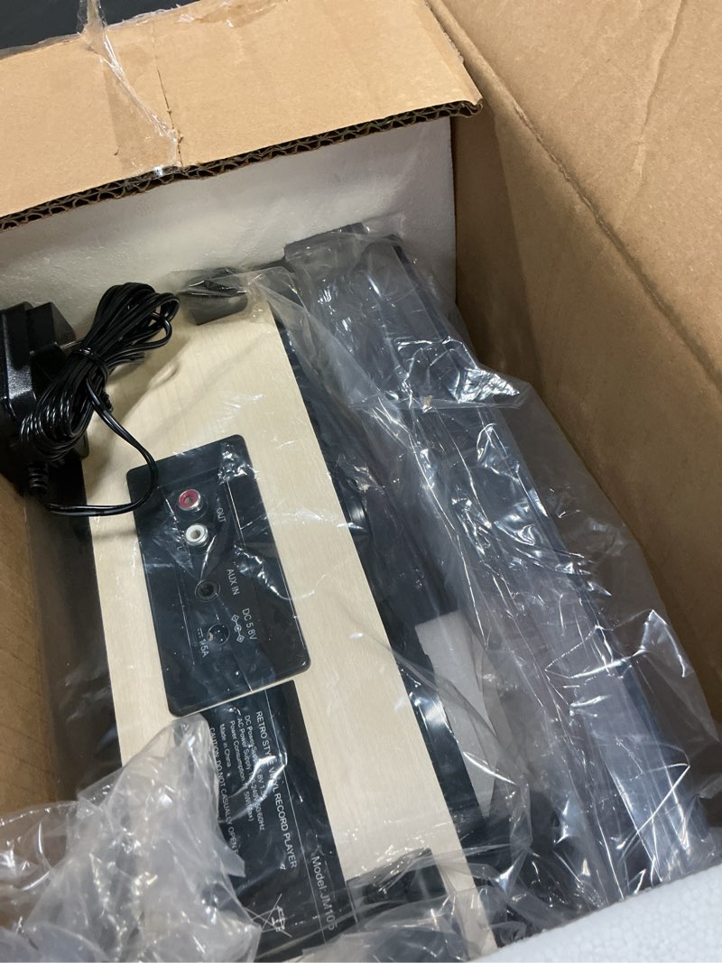 Condition photo showing Good Condition for Vinyl Record Player Bluetooth Wireless Turntable with Built-in Speakers and 3 Speed Belt-Driven Vintage Phonograph Record Player with Magnetic Cartridge, RCA Out, Aux in, Headphone Jack (White)