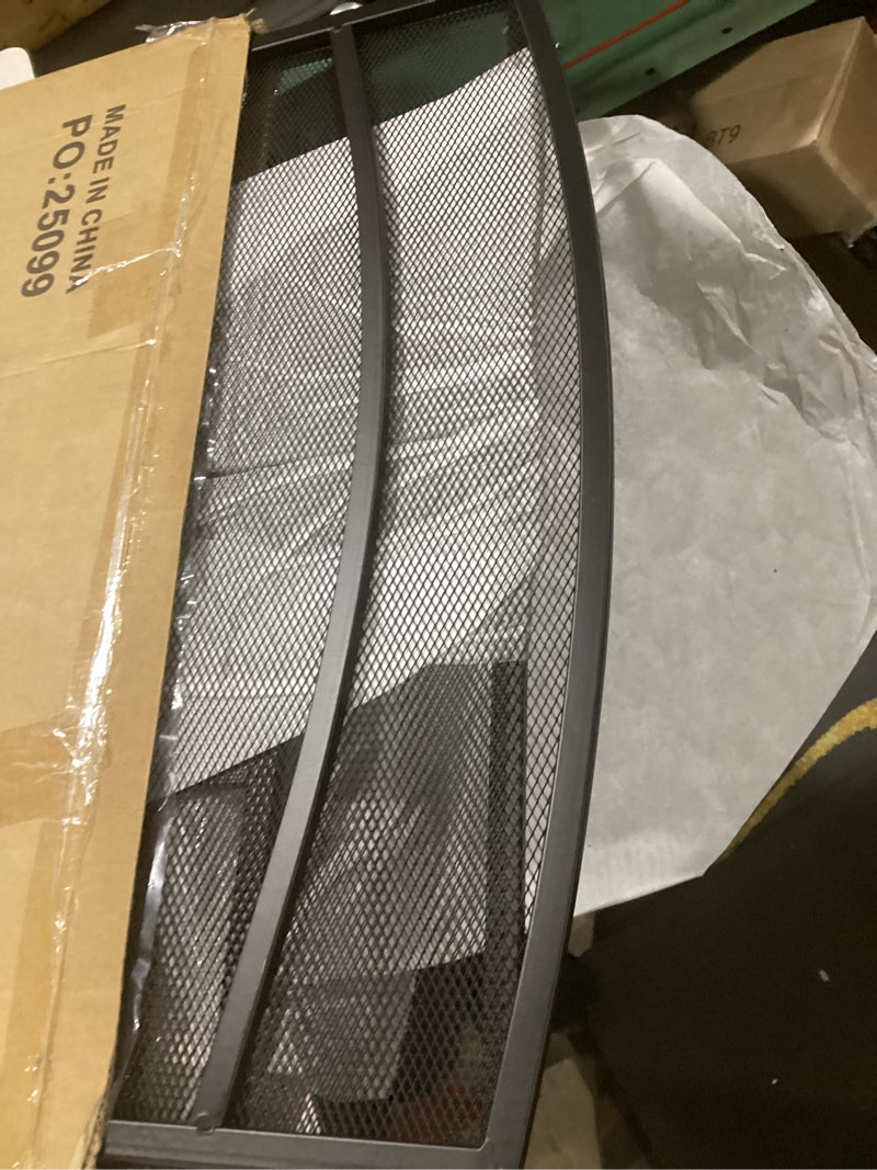Condition photo showing Good Condition for fire beauty fireplace screen 3 panel wrought iron 48"(l) x 29"(h) spark guard cover(black)