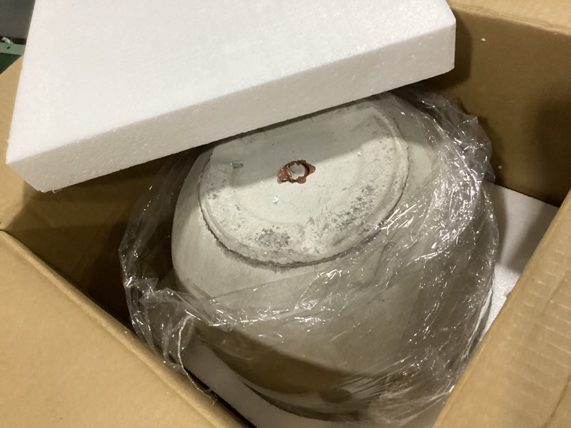 Condition photo showing Good Condition for kante 11.8" dia round concrete planter, outdoor/indoor large bowl plant pots with drainage hole and rubber plug for garden patio balcony home, weathered concrete weathered concrete 11.8"d