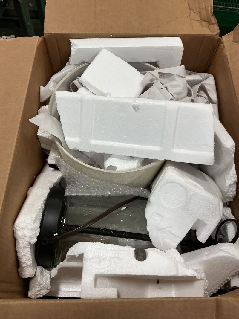 Condition photo showing As Is for Signature Design by Ashley Bandile Modern Farmhouse 22.5" Seeded Glass Table Lamp, Bronze