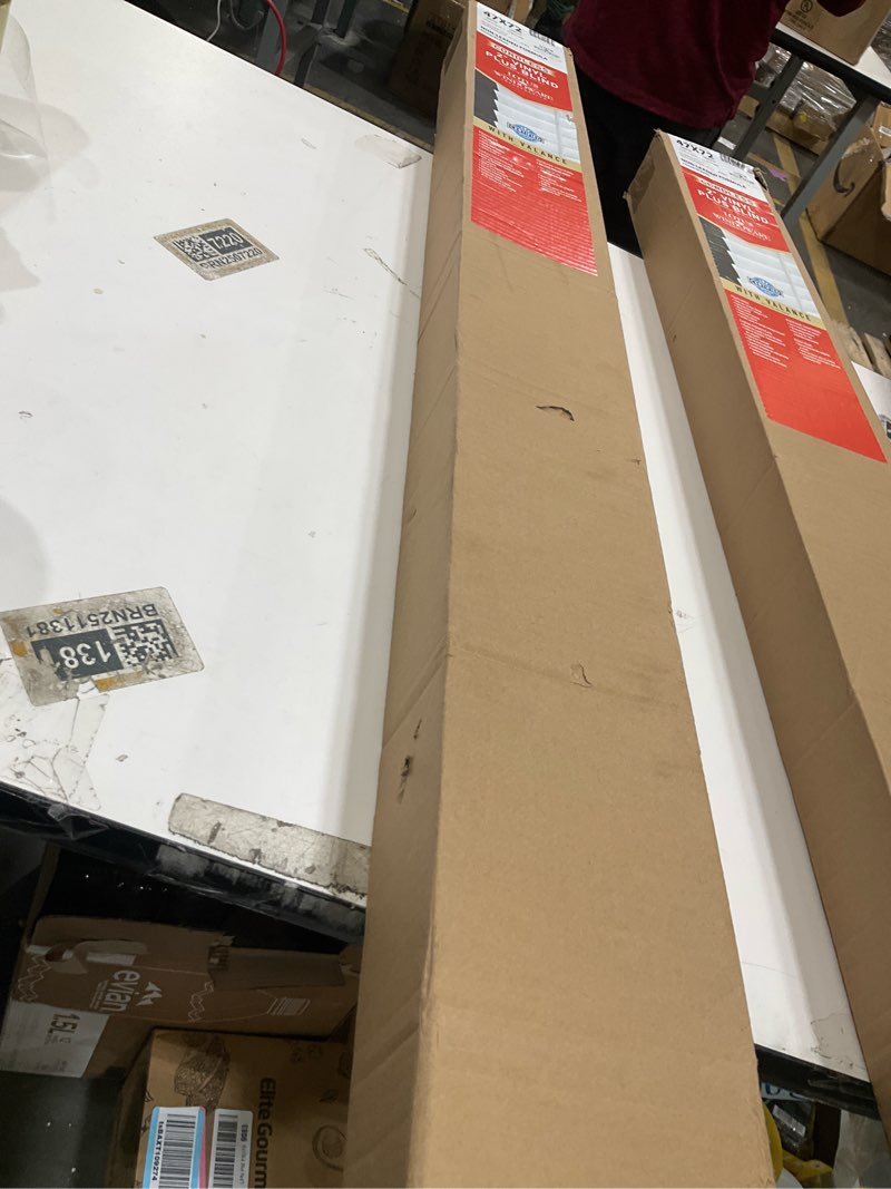 Condition photo showing New/Like New for LOTUS & WINDOWARE Cordless 2" Premium Vinyl Mini Blind, 47" Wide x 72" Long, White, Smooth, Room Darkening, Horizontal Blinds for Living Room, Bedroom, Interior Door Windows 47"W x 72"H White