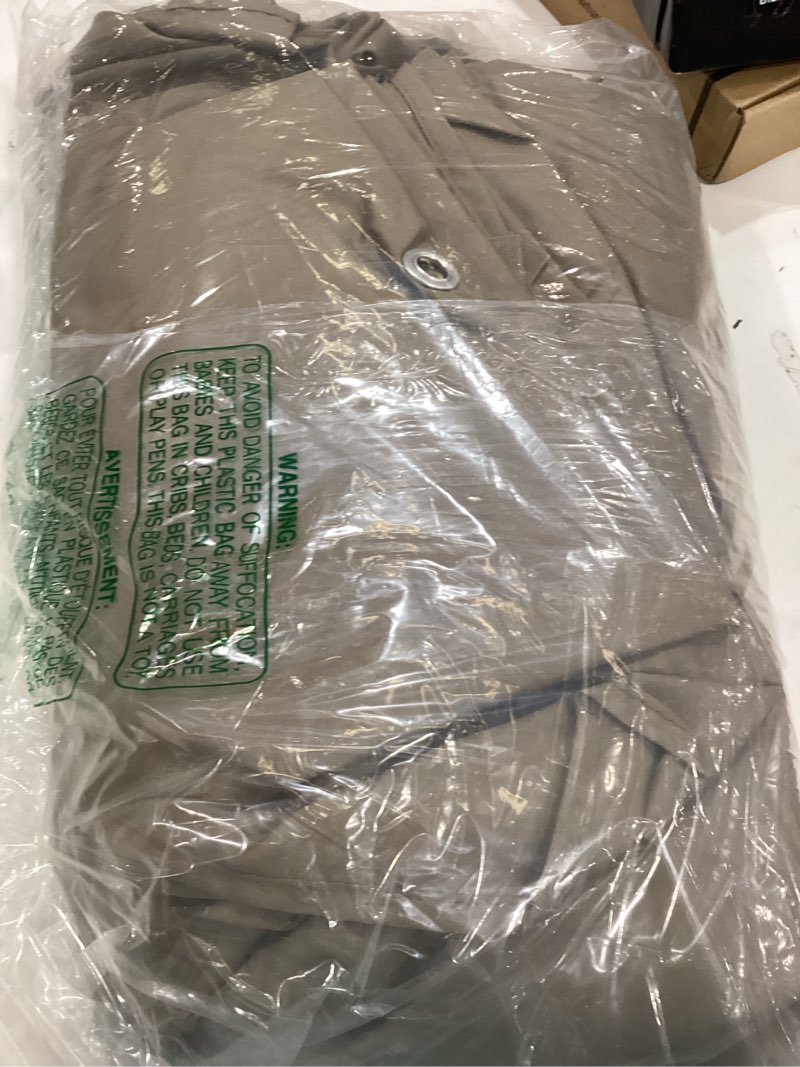 Condition photo showing As Is for 10x10 ft gazebo replacement top, canopy replacement cover double tiered for outdoor bbq roof cover grill shelter khaki