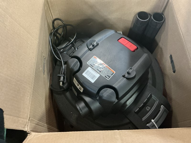 Condition photo showing As Is for CRAFTSMAN CMXEVBE17595 16 Gallon 6.5 Peak HP Wet Dry Vac, Heavy-Duty Shop Vacuum Wet and Dry with Filter, Dust Bag, Hose and Attachments for Home Projects & Renovations 16 Gallon 6.5 Peak HP w/Filter, Dust Bag, Hose