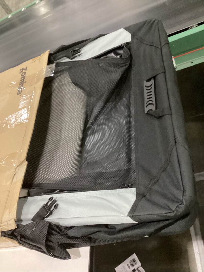 Condition photo showing New/Like New for 42 Inch Collapsible Dog Crate for Extra Large Dogs - XL Dog Travel Crate Portable with Breathable Mesh Windows, Soft Sided Dog Kennel Foldable for Indoor and Outdoor, Grey 42.0"L x 28.0"W x 32.0"H Grey