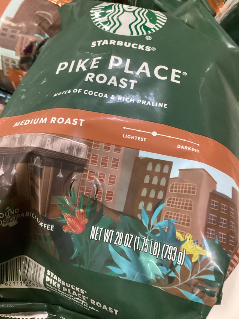 Condition photo showing New/Like New for Starbucks Ground Coffee, Medium Roast Coffee, Pike Place Roast, 100% Arabica, 1 Bag (28 Oz)