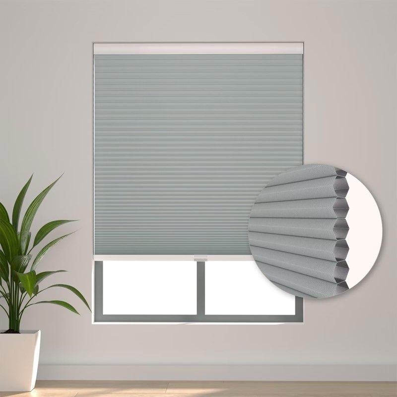 Changshade Blackout Cellular Shades Cordless Blinds for Indoor Windows, Room Darkening Honeycomb Pul