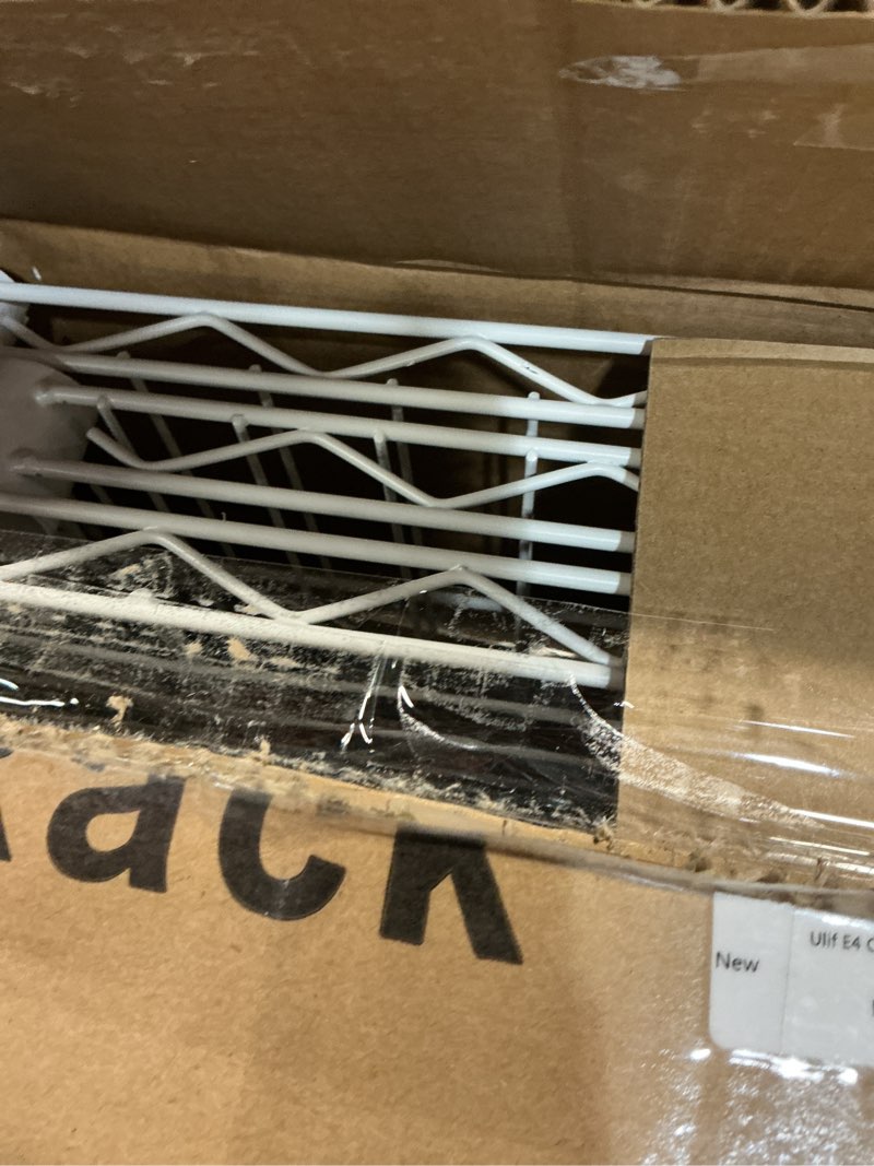 Condition photo showing Good Condition for ulif e4 clothes rack, heavy-duty garment rack, metal freestanding clothing organization storage system can be l-shaped with shelves and hangers, max load 962lbs, 71.6" w x 14.5" d x 79.3" h, white