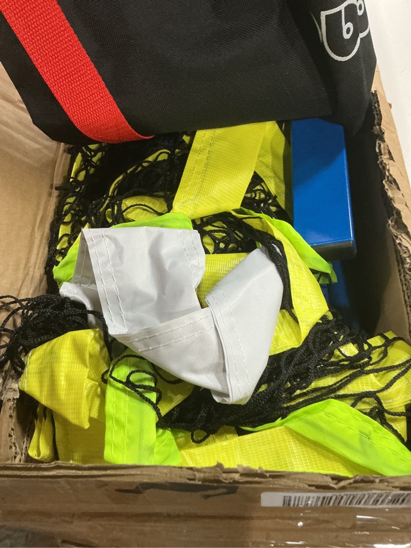 Condition photo showing Good Condition for zdgao pickleball net for driveway with 22ft regulation size pickleball net, 4 outdoor pickleballs and carry bag, weather resistance strong steel frame blue