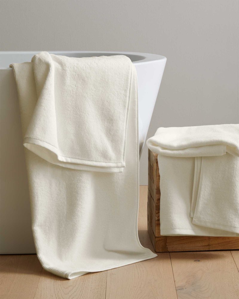 quince,turkish ribbed quick dry bath towels medium, small(set of 6)