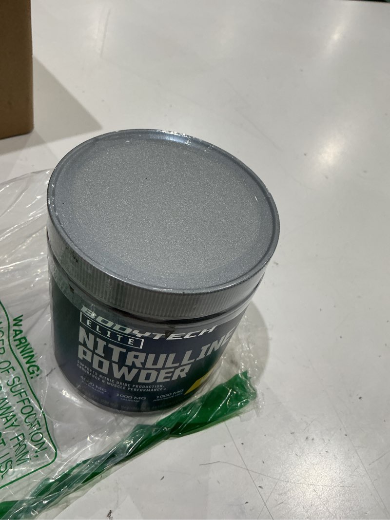 Condition photo showing New/Like New for bodytech elite nitrulline powder a supports nitric oxide production, endurance, & muscle performance a mango (8.4 oz./25 servings)