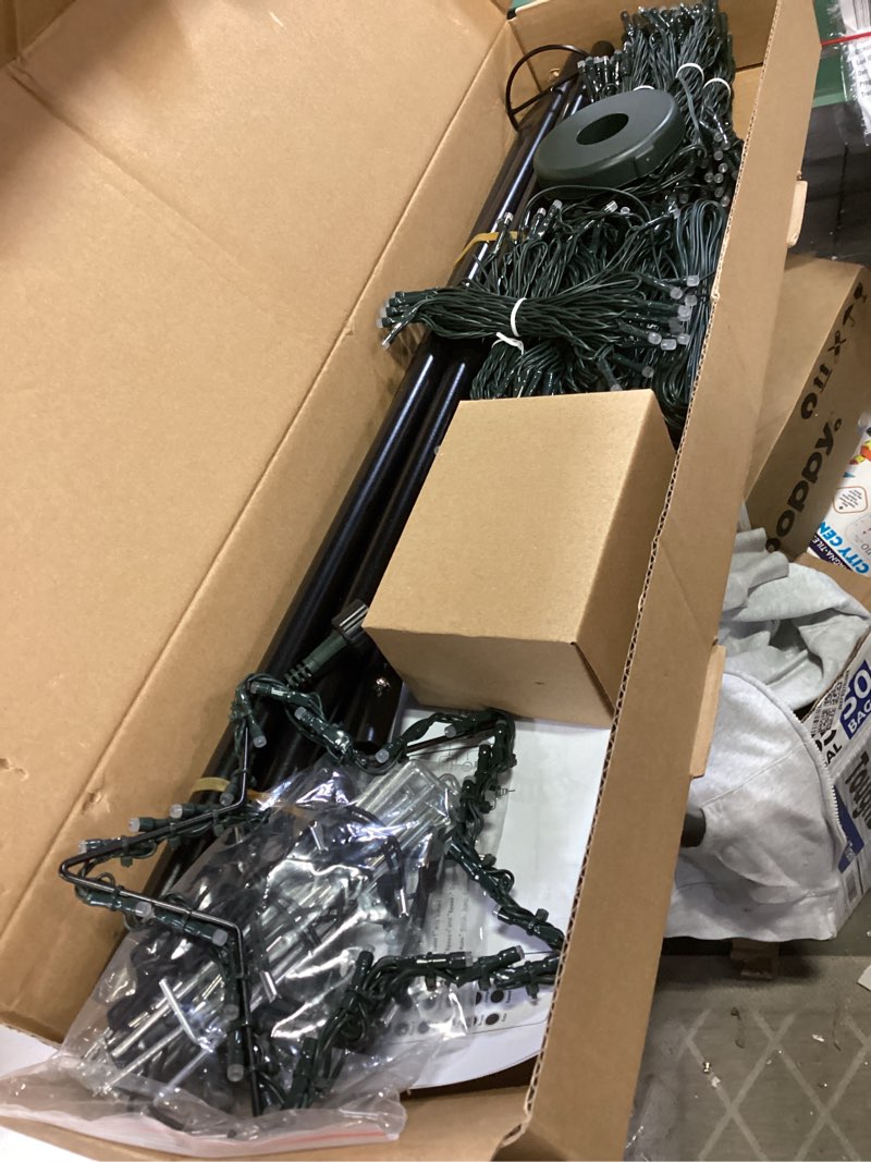 Condition photo showing Good Condition for Flacchi Christmas Outdoor Star String Lights - Pole Set with Remote, Multiple Lighting Modes, Timer, and Waterproof Feature (Cool White, 10FT/404LED) 10FT/404LED Cool White