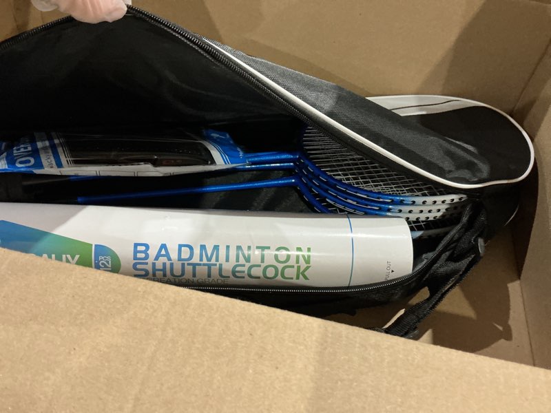 Condition photo showing Good Condition for hiraliy badminton rackets set for backyards, badminton set, includ 2/4 rackets, 6/12 birdies, 1 carrying bag, outdoor game for adult family beginner 4 player(4 racket 12 birdies)