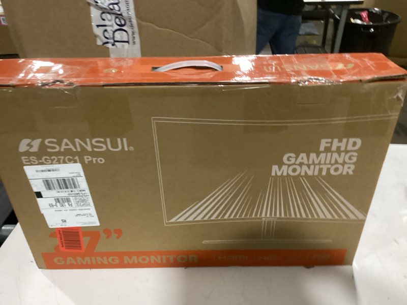 Condition photo showing New/Like New for working verified sansui 27 inch curved 240hz gaming monitor fhd 1080p, 1500r curve computer monitor, 130% srgb, 4000:1 contrast, hdr, freesync, mprt 1ms, low blue light, hdmi dp ports, metal stand, dp cable incl. 27 inch fhd 240hz curved gaming