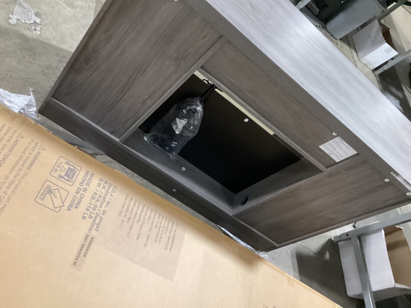 Condition photo showing As Is for Style Selections 48-in W Iron Oak Free standing Infrared quartz Flat