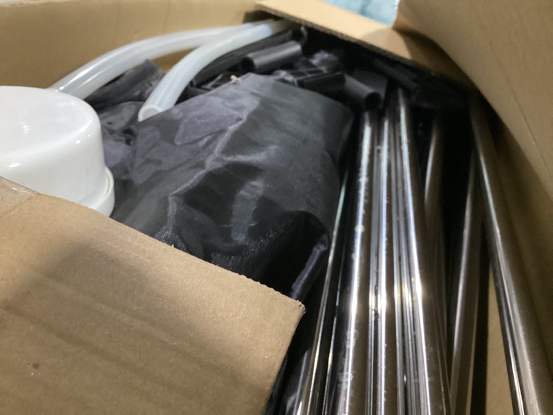 Condition photo showing As Is for portable sauna for home, upgraded personal steam sauna box with 3l 1300w steamer, folding chair, extra large size foldable home sauna 3’x 3’x 5.9’, full body sauna tent for relaxation spa, black 1 person sauna/71”x 35”x 35” black