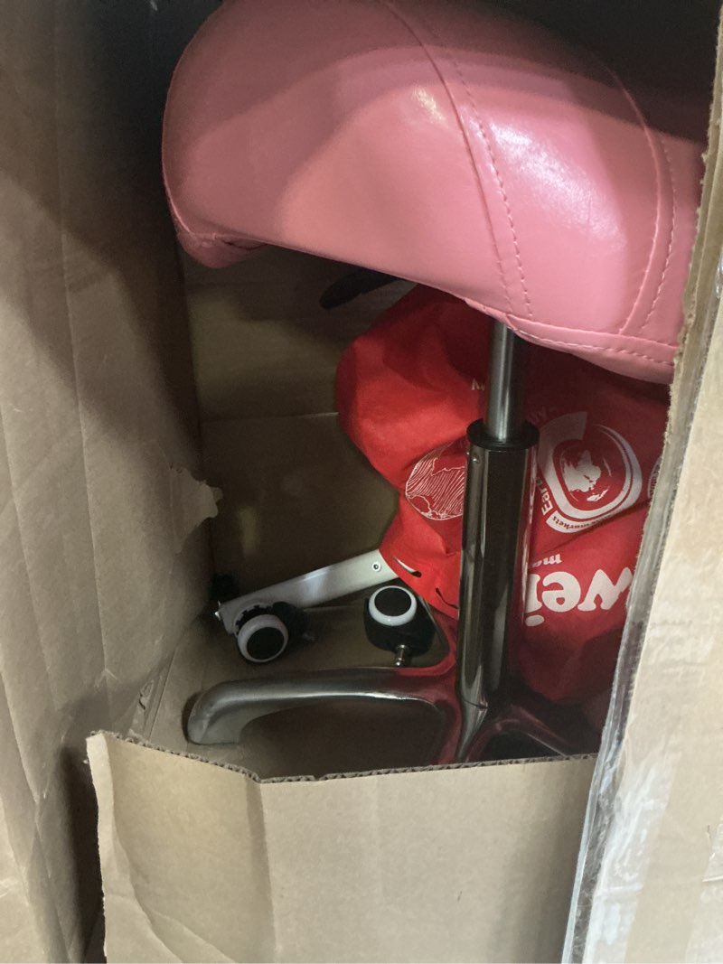 Condition photo showing Good Condition for antlu saddle stool rolling chair with back support,esthetician tattoo dental lash chairs for eyelash tech massage salon(pink,with backrest) pink adjustable backrest