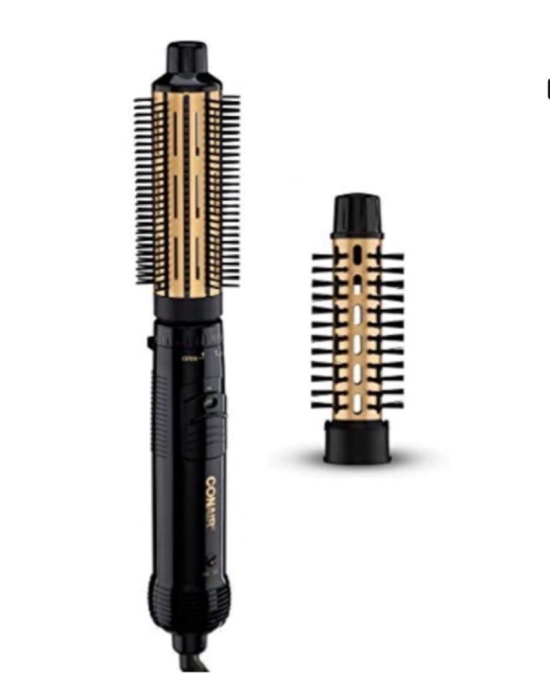 conair 2-in-1 hot air curling combo  includes 1.5-inch curl brush and 1.0-inch aluminum bristle brush cd160nn