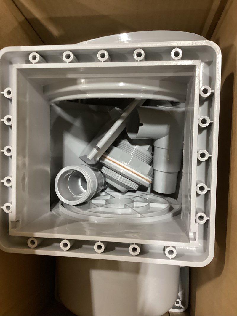 Condition photo showing As Is for swimline hydrotools grey standard wide mouth above ground pool skimmer kit | abs construction | pool skimmer | wide mouth | snap-in & removable weir | above ground pool skimmer | easy basket access