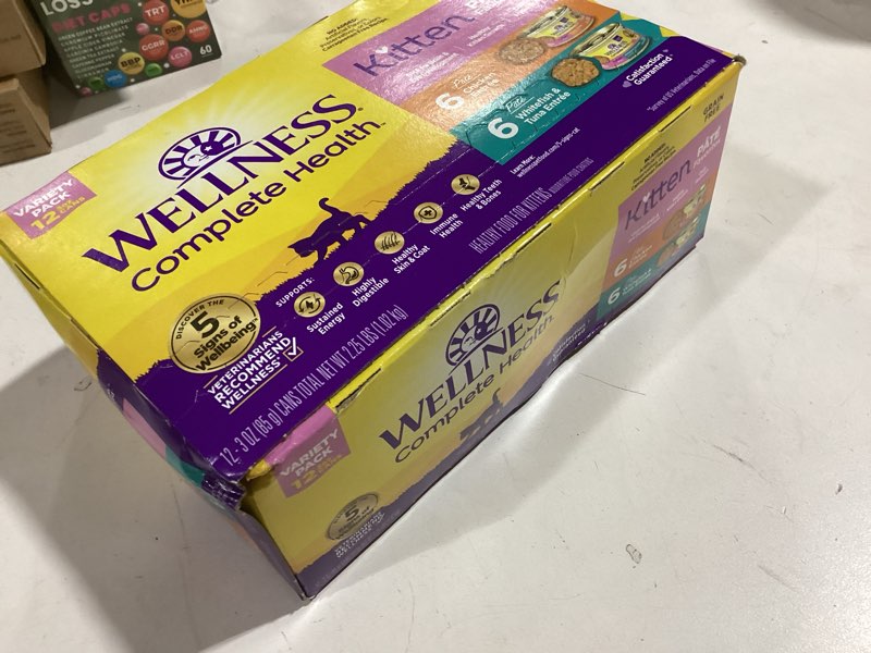 Condition photo showing New/Like New for Wellness Complete Health Pate Kitten Wet Cat Food, Natural, Protein-Rich, Grain Free, 3 Ounce, 12 Pack, (Whitefish & Chicken Variety Pack) Kitten Variety Pack 3 Ounce (Pack of 12)