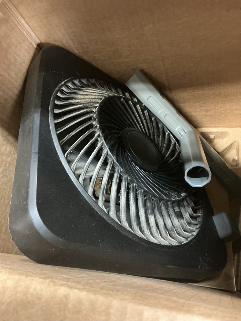 Condition photo showing As Is for Vornado VFAN™ Petite Alchemy Vintage Fan Small Retro Air Circulator for Cooling & Decor 3 Speeds, Adjustable Tilt Gunmetal VFAN Alchemy Petite Fan