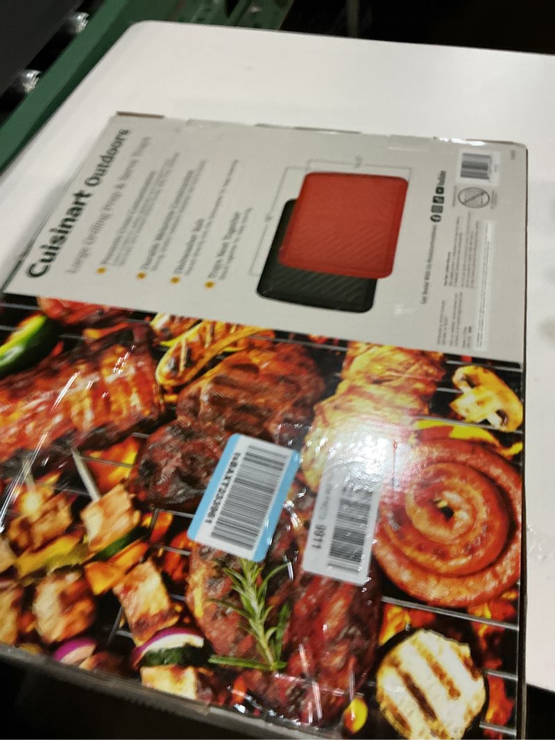 Condition photo showing New/Like New for Cuisinart CPK-210 Grilling Prep and Serve Trays, Black and Red Large 18” x 14.5” Large 18" x 14.5"