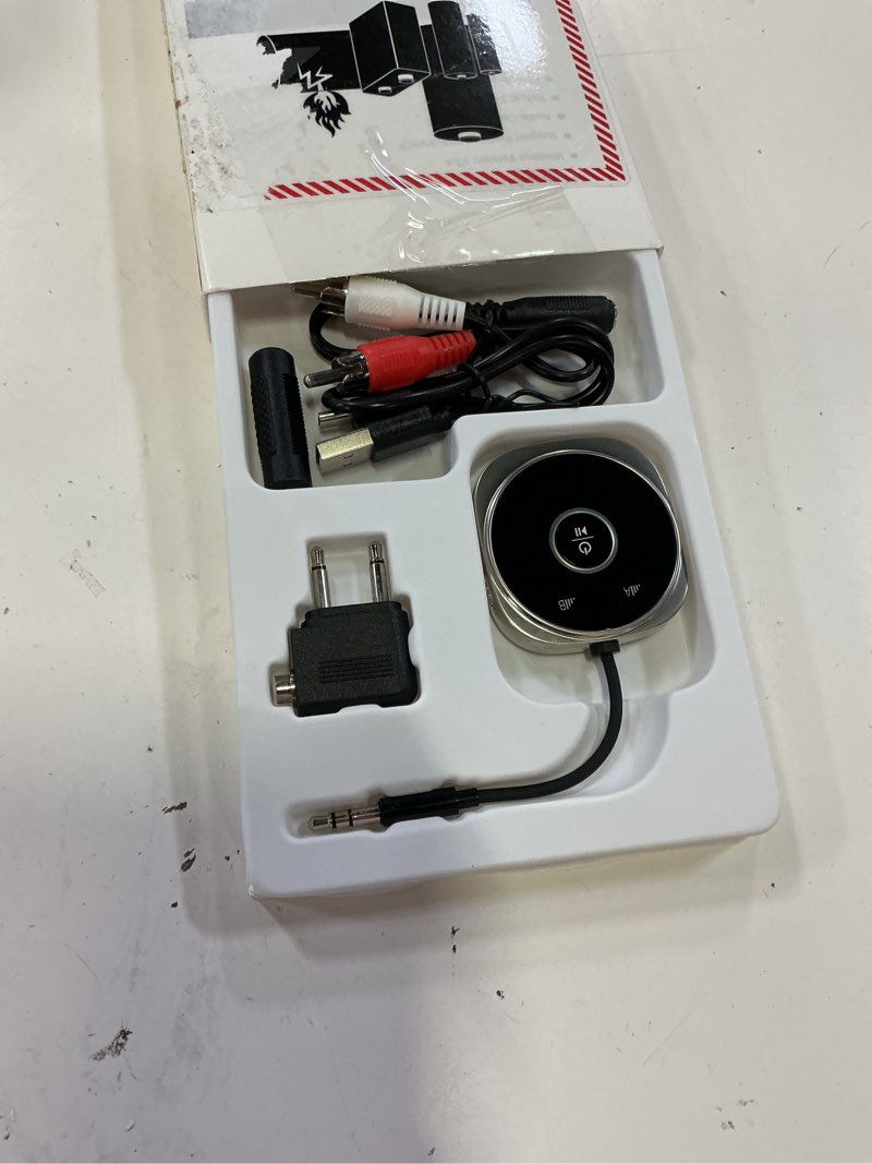 Condition photo showing Good Condition for airplane bluetooth 5.4 transmitter receiver with aptx low latency,supports 2 airpods or headphones, 24hr playtime, 3.5mm aux wireless audio adapter for home stereo, travel flight (silver)