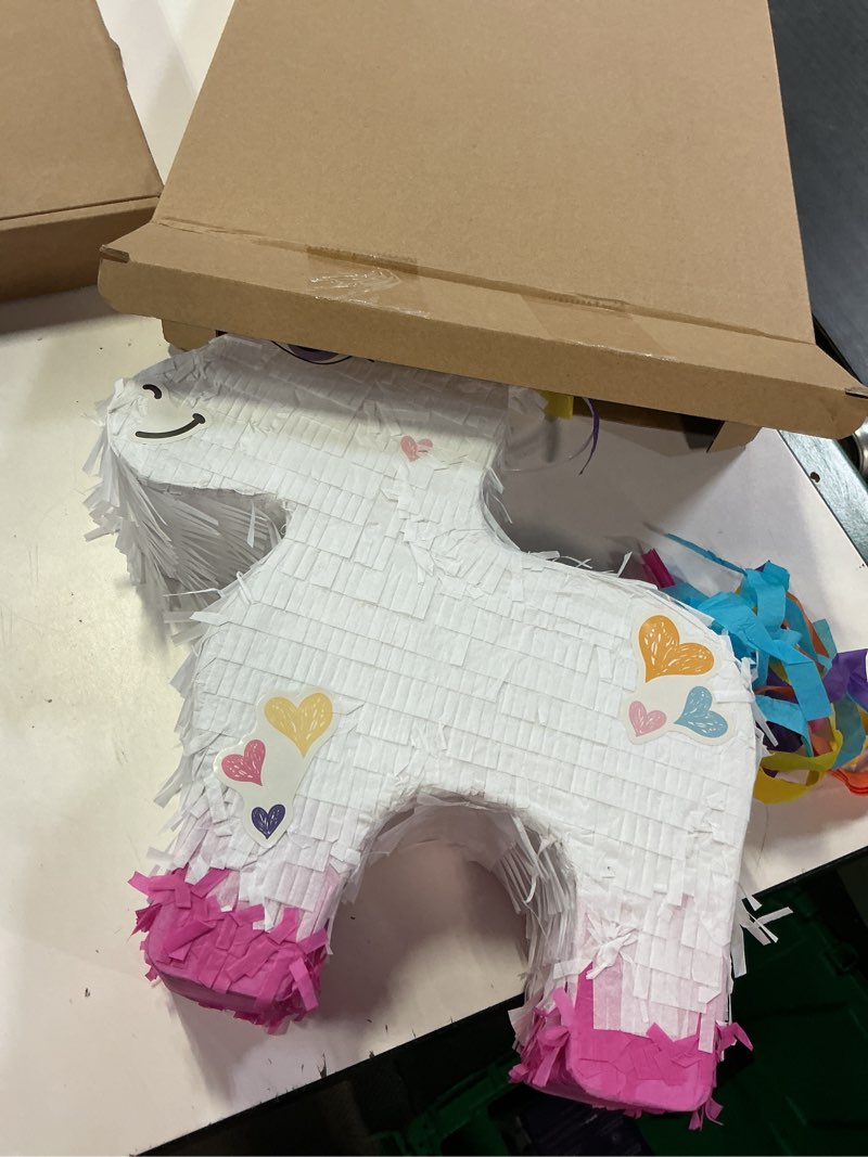 Condition photo showing Good Condition for blueweenly unicorn piñatas bundle with stick, blindfold and confetti, piñatas for birthday party fiestas decorations party favors for party supplies anniversary celebration