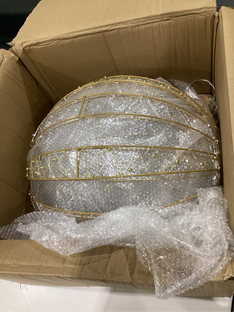 Condition photo showing Good Condition for Set of 3 Christmas LED Light Balls, Hanging Tree Globe Lights - Fold Flat Metal Frame, Indoor/Outdoor Decoration (Warm White), SIMILAR TO STOCK PHOTOS, NOT EXACT