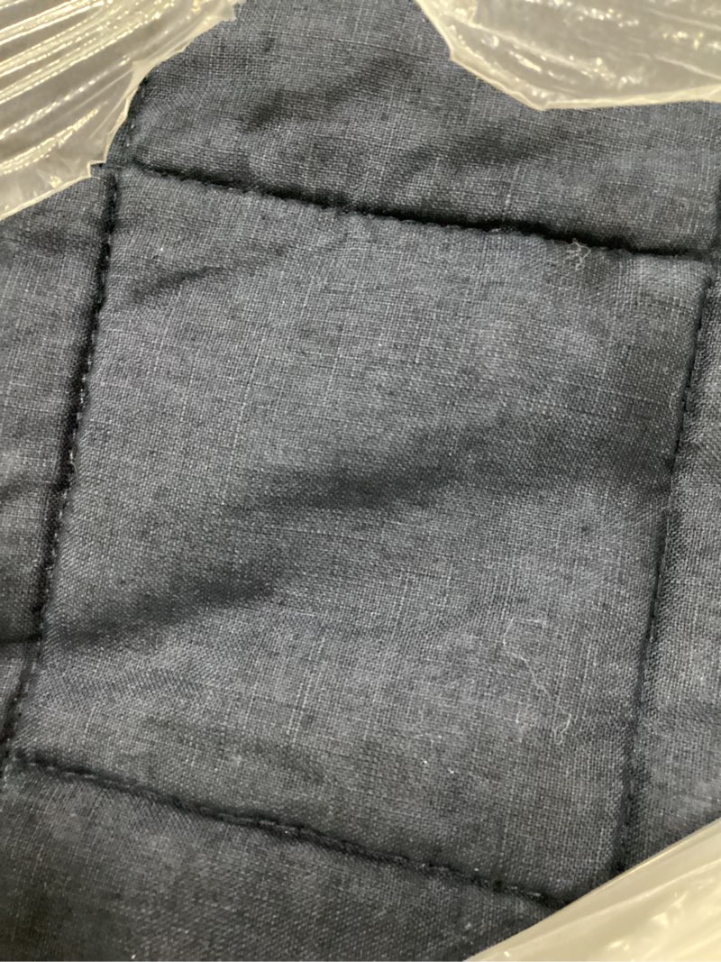Condition photo showing Good Condition for european linen box quilt set, full/queen, navy