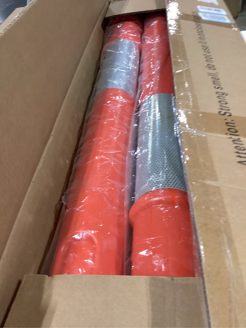 Condition photo showing Good Condition for roadhero 45 inch 3 pack delineator post with base, orange traffic delineator posts cones with reflective collars for parking lots, road safety, construction events 45 inch orange 3