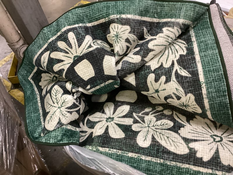 Condition photo showing Good Condition for LIVEBOX Tiger Washable Area Rug 8x10, Boho Green Rugs for Living Room Non-Slip Jungle Floral Bedroom Rug, Vintage Soft Western Animal Floor Carpet for Dining Room Home Office Dorm (Green) 8'x10' Green