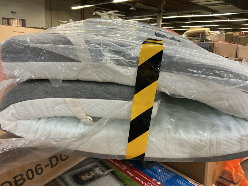 Condition photo showing As Is for 3 inch memory foam mattress topper king