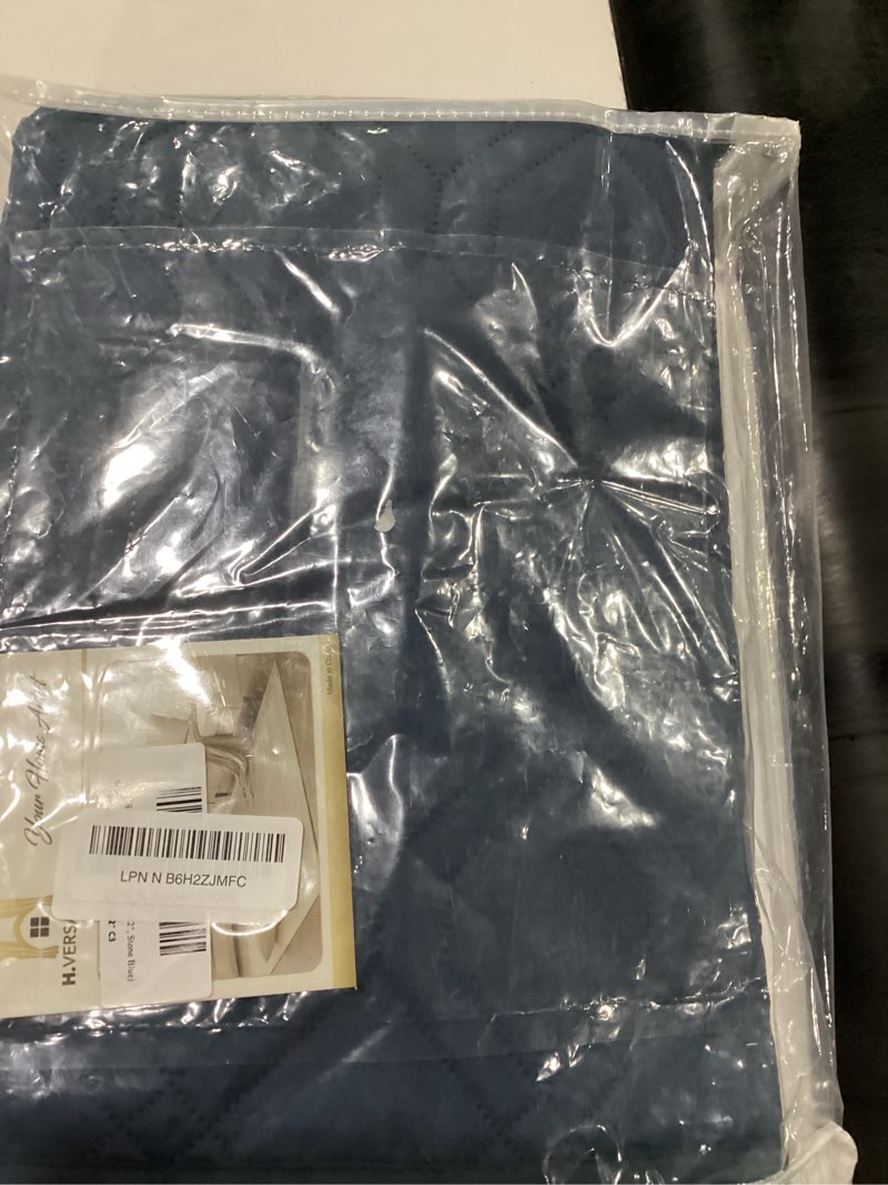 Condition photo showing Good Condition for H.VERSAILTEX Couch Cover Chenille Pet Fuzzy Sofa Covers for 3 Cushion Couch Anti Slip Washable Sofa Slipcovers with Strap Soft Couch Protector Cover for Dogs Cats Kids(36" x 82", Stone Blue) 36" x 82" Stone Blue