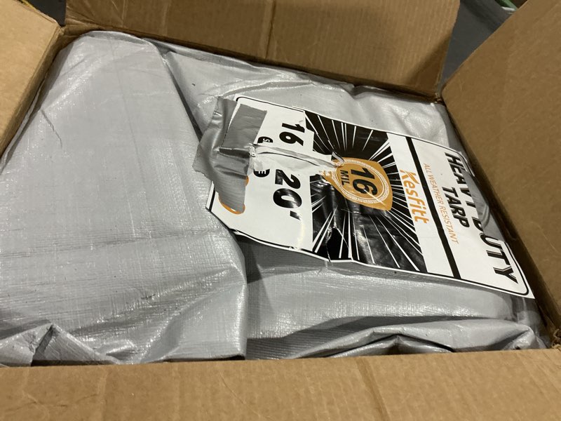 Kesfitt Tarp Heavy Duty Waterproof 16x20FT,16 Mil Thick Tarps Tear&Fade Resistant,UV Resistant,Poly 