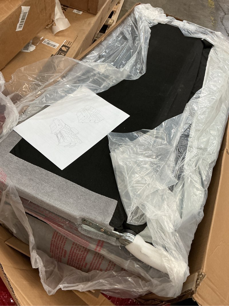 Condition photo showing Good Condition for Flynama 3In1 Upholstered Futon Sofa Convertible Sofa Bed Tufted Loveseat Pull Out Sleeper With Side Pockets Cup Holder Light Gray 