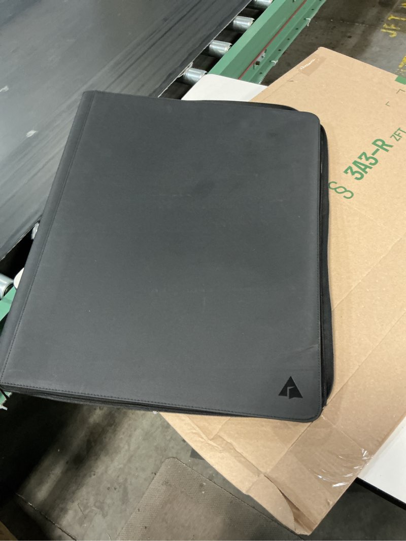 Condition photo showing As Is for toploader binder, 250 pockets top loader binder 9 pocket ringless album with zipper for mtg, yugioh and other tcg collection