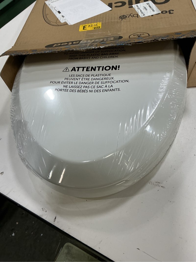 Condition photo showing New/Like New for quick flip toilet seat with built-in potty & splash guard for toddler training, slow close - jool baby (elongated)