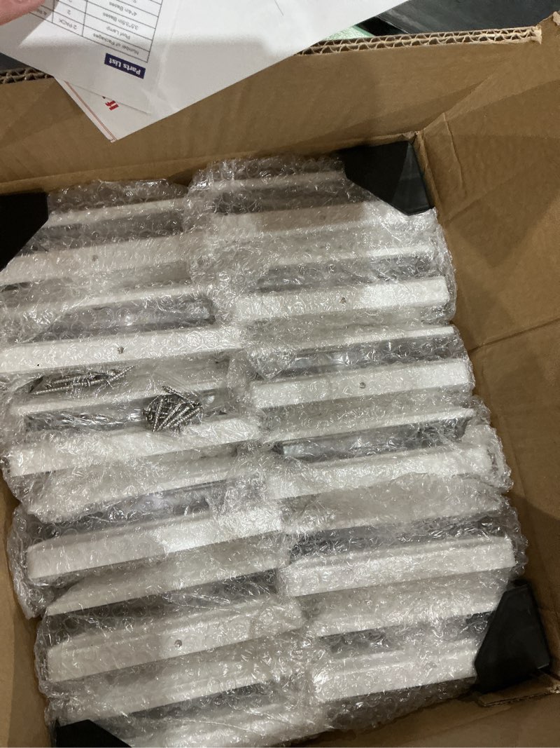 Condition photo showing Good Condition for aponuo 12 pack solar post cap lights, 2 modes(warm/cool light) outdoor waterproof fence post solar lights, solar powered garden, patio, deck decor for 4x4, 5x5, 6x6 wood & vinyl posts, white white 12 pack
